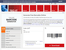 Tablet Screenshot of barcode.tec-it.com